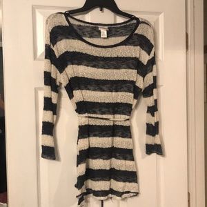 Motherhood Maternity tunic - large - blue & cream